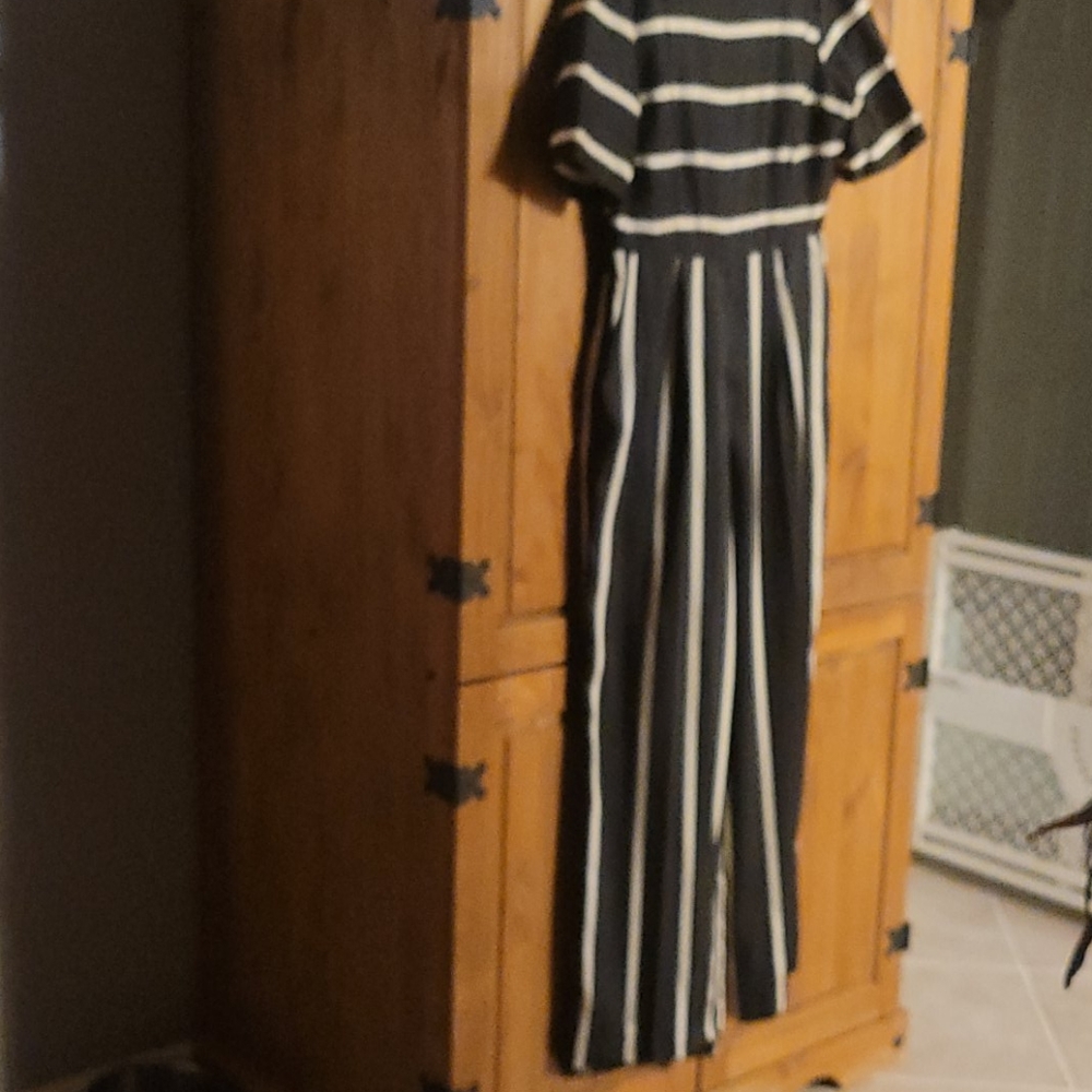 Black and white jump suit